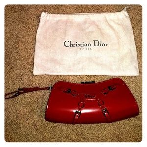 Christian Dior red clutch